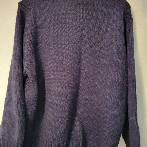 Leon Levine Beautiful Hand Loomed Navy Cardigan, size xl - Picture 3 of 3